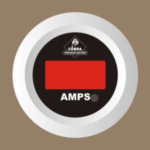 Ampérmetr DC bílá/černá 53mm