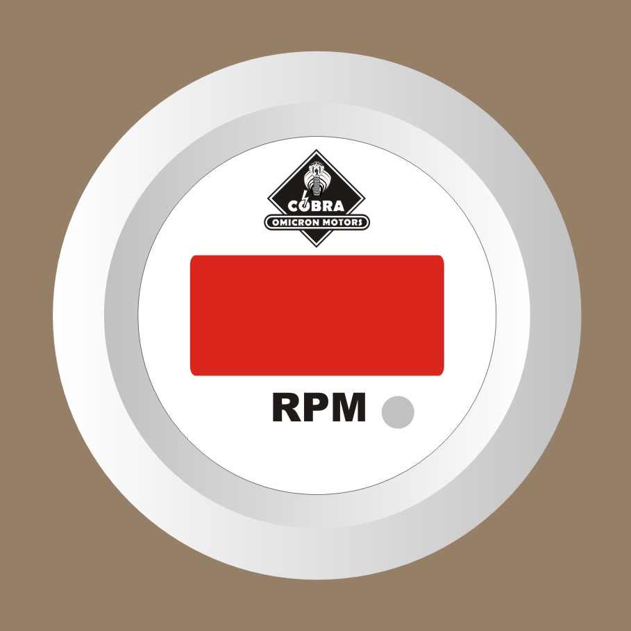 Otáčkoměr bílá/bílá 53mm