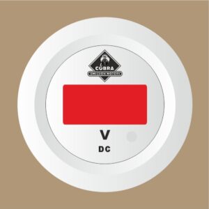 Voltmetr bílá/bílá 53mm