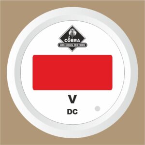 Voltmetr bílá/bílá 85mm