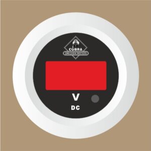 Voltmetr bílá/černá 53mm