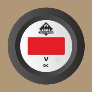 Voltmetr černá/bílá 53mm