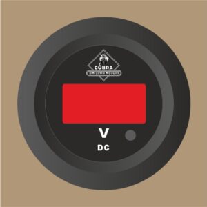 Voltmetr černá/černá 53mm