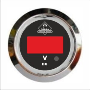 Voltmetr chrom/černá 53mm