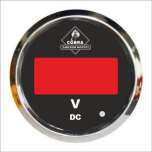 Voltmetr chrom/černá 85mm